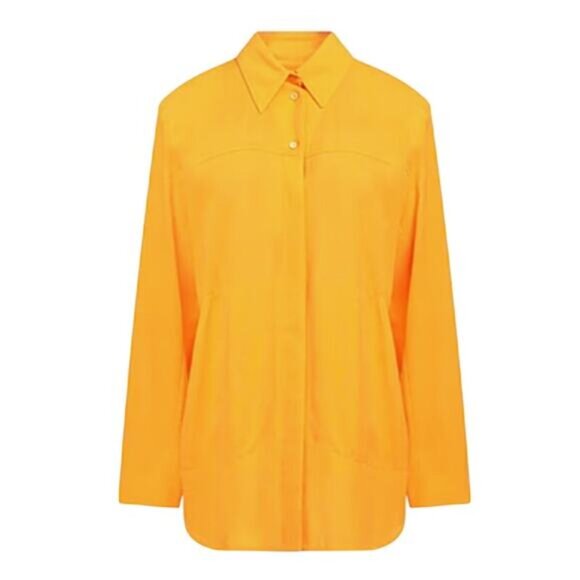 Jacquemus Tops - Jacquemus Passio crepe Orange button up shirt size 6